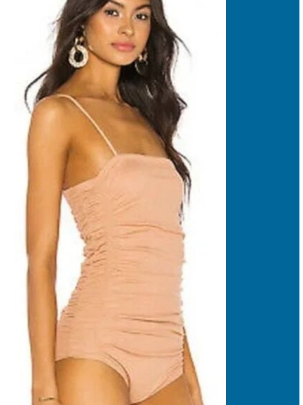 Free People Intimately On Your Side Ribbed Tank Bodysuit In Nude Size S EUC